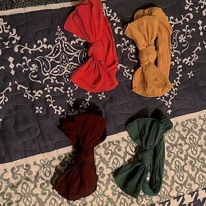 Baby Girl Headbands/Bows. Like New. Pink.  Purple. Gold/Orange. Green